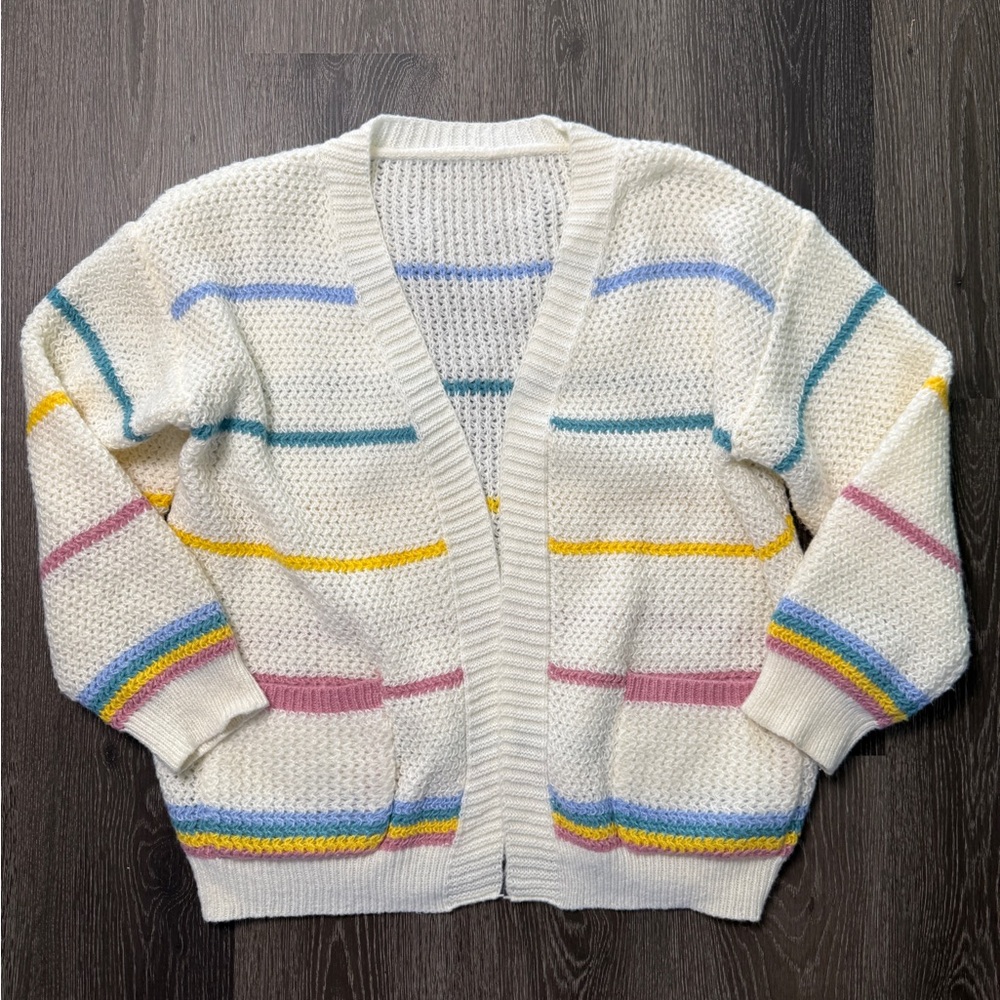 Source Unknown Multicolor Striped Cardigan